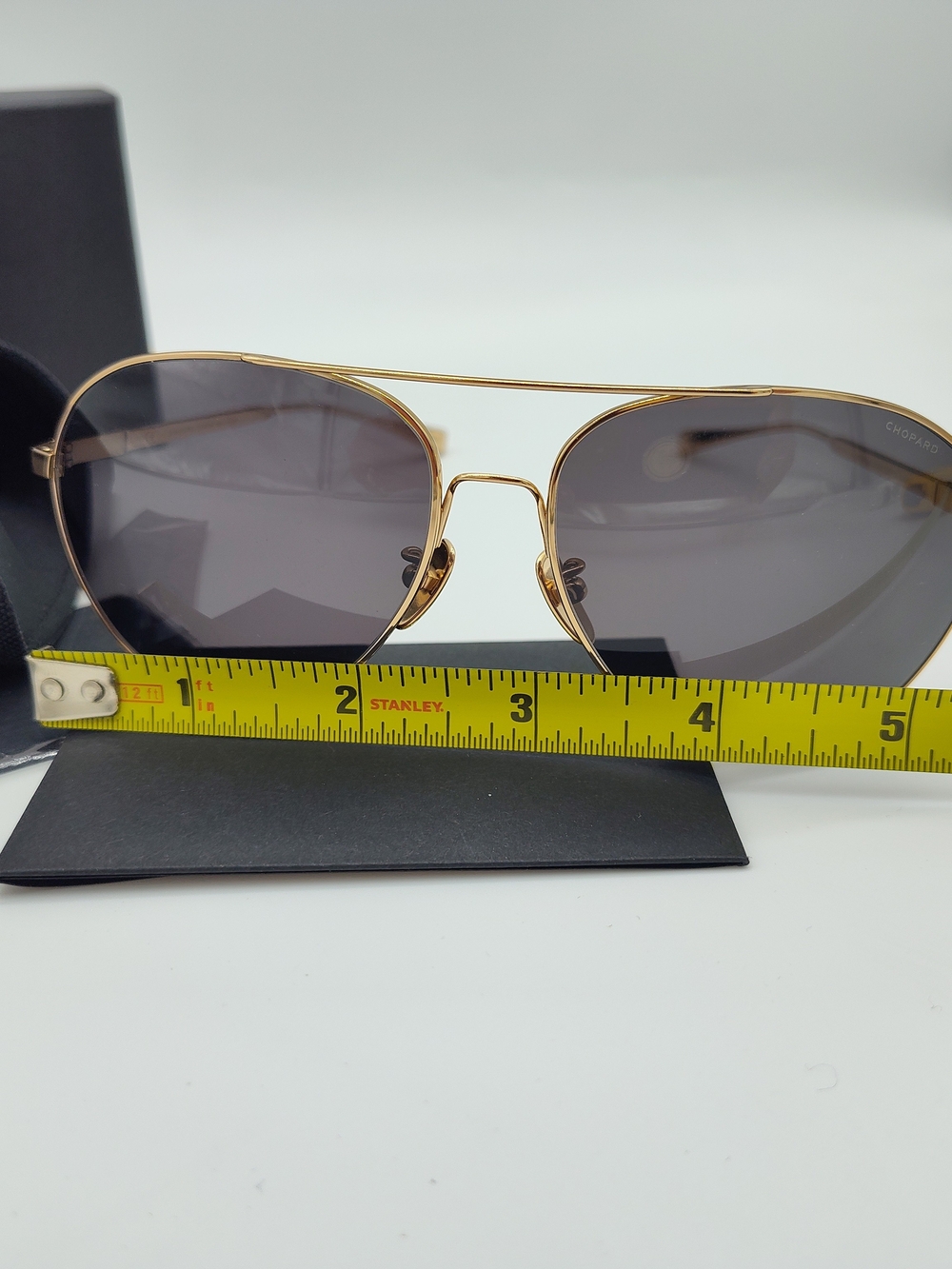 CHOPARD SCHD57M 300Z Titanium Gold Polarized Aviator Sunglasses 64mm Japan NIP - Picture 7 of 12